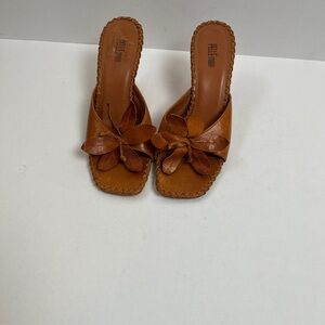 Vintage Pelle Moda Tan Leather 3D Sandals